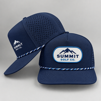 Casquette Snapback 5 Panneaux Imperméable Découpée au Laser, Visière Courbée, Logo Personnalisé en Caoutchouc, Chapeau de Golf Unisexe, Vente en Gros OEM