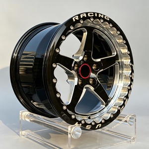 Jantes forgées noires brillantes usinées Beadlock 17-22 pouces 5 branches 5x114.3 5x120 pour course et dragster, compatibles Ford Mustang <span class=keywords><strong>GT</strong></span> Corvette C5 C7 C8 - Product Image 4