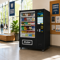 Distributeur automatique intelligent de snacks et de boissons, écran tactile, surveillance à distance de l'inventaire, paiement multiple, service en libre-service 24h/24, OEM