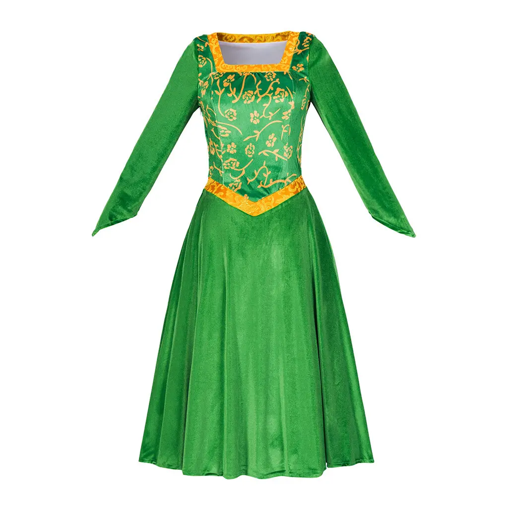 Monstro Princesa Cosplay Fiona Vestido Verde Traje Halloween Carnaval Festa Shrek