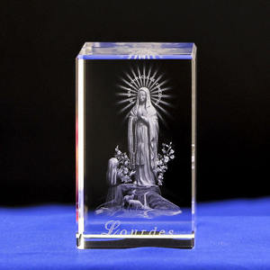 Cristal personnalisé de la Vierge <span class=keywords><strong>Marie</strong></span> de Lourdes gravé au laser 3D, cadeaux sacrés - Product Image 5