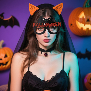 Gafas de fiesta espeluznantes de Halloween, máscara creativa de araña calabaza brillante, disfraz de demonio, accesorios para fotos para niñas pequeñas, estilo de <span class=keywords><strong>terror</strong></span> - Product Image 3