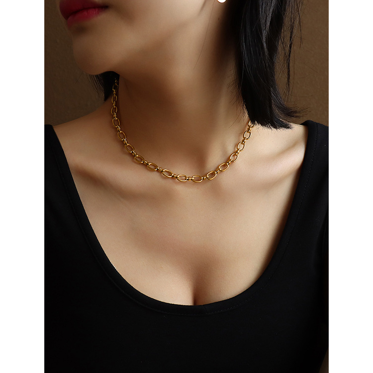 Collana Donna OZ JEWELS Doppia Catena Herringbone E Rope - Placcata Oro 18K, Acciaio Inox, Regolabile, Anallergica - 5