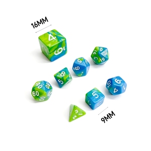 Mini set de dés DND RPG lumineux en acrylique transparent, perles, petits dés <span class=keywords><strong>TRPG</strong></span>, 7 pièces, portables, colorés, miniatures pour jeux de table - Product Image 5