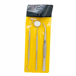 Kit de Herramientas Dentales Meite de Acero Inoxidable, 3 Piezas: Sondas Dentales, Espejo y Removedor de Sarro - Product Image 1