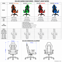 Chaise de jeu avec accoudoirs réglables en hauteur, mécanisme d'inclinaison papillon 2,5 mm, vérin à gaz classe 3, base en nylon 350 mm pour joueur