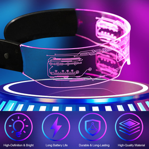 Lunettes LED multicolores <span class=keywords><strong>7</strong></span> couleurs, visière lumineuse pour concerts, clubs et raves avec mode respiration - Product Image 3