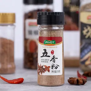 Kitchen 130ml 4oz PET Pepper Salt Herb Container Seasoning Shaker Bottle Plastic Spice Packaging Jars