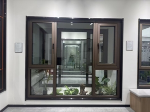 Cửa sổ nhôm phá vỡ nhiệt tích hợp màn hình có thể thu vào đôi kính cách âm cho biệt thự hiện đại - Product Image 3