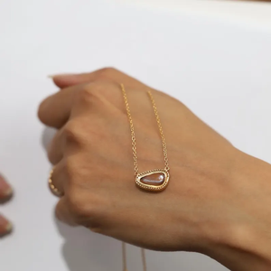 Fine Jewelry Black Opal <b>Necklace</b> October <b>Birthstone</b> Teardrop Pendant Solid Gold Minimalist Elegant <b>Necklace</b> for Anniversary - Product Image 5