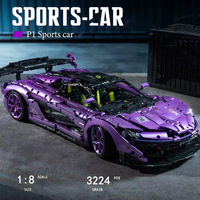 Guli 10617 McLaren P1 Supercar 1:8, Material ABS Electrochapado en Morado, Modelo de Bloques de Construcción Tecnológicos con Batería, para Niños