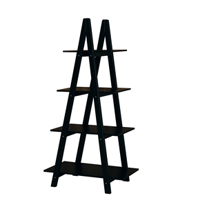 Estante Trapezoidal Decorativo para el Hogar, Estantería <span class=keywords><strong>de</strong></span> Madera Resistente para Libros, Estantería <span class=keywords><strong>de</strong></span> Pared Blanca <span class=keywords><strong>de</strong></span> 4 Niveles - Product Image 2