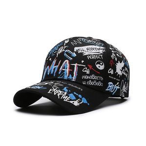 Gorra de Béisbol Unisex de 6 Paneles, Estilo Deportivo y Formal, con Estampado de Letras de Grafiti, Disponible en Blanco y Negro, Gran Venta - Product Image 5