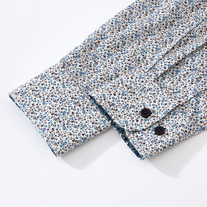 Chemise boutonnée décontractée pour homme en gros, 100% coton, tissu Oxford imprimé numérique écologique, service OEM d'automne - Product Image 4