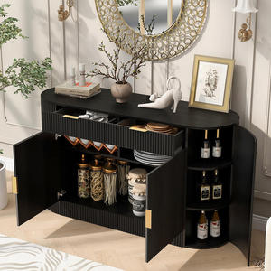 ตู้เก็บของทันสมัยรักษ์โลก แข็งแรงทนทาน 2 ประตู 2 ลิ้นชัก ลายทาง ทำจากไม้อัดเอ็มดีเอฟ พร้อมมือจับ ประตูโค้ง - Product Image 1