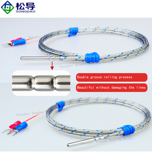 مسبار حراري من النوع K بقطر 30 مم من الفولاذ المقاوم للصدأ IP43، مسبار درجة حرارة بسيط على شكل إبرة مع خط استشعار أسطواني صغير - Product Image 2