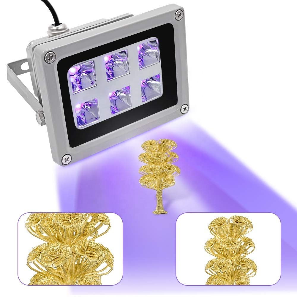10W 405nm Aluminium UV LED Lamp for UV Resin Curing 3D Printing Dental Lab Portable Blacklight