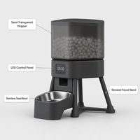 Distributeur automatique de nourriture pour animaux de compagnie USMILEPET avec double bac de 4 L, bol surélevé, distributeur de nourriture pour chats et chiens, bac à friandises, contrôle par application