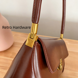 Elegante Bolso de Hombro de PU Encerado <span class=keywords><strong>con</strong></span> Bolsillo Interior <span class=keywords><strong>con</strong></span> Cremallera, Bolso Bandolera para Salidas Casuales Vintage de Mujeres <span class=keywords><strong>Jóvenes</strong></span> - Product Image 4