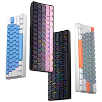 Keyboard Mekanik RGB Berkabel 60% Profil Rendah Tanpa Logo, Gaming OEM Komputer, Switch Merah Biru, 61 Keycap Custom Mini DIY PC