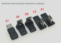 Câble d'extension Micro USB mâle-femelle à 5 broches, type plat à angle droit avec connecteur coudé pour smartphones Android