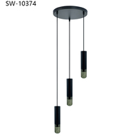 Lámparas Colgantes LED Redondas de Cable Negro Estilo Art Deco Contemporáneo Personalizadas para Dormitorio, Luz de Noche