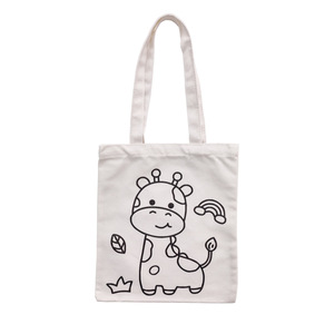 กระเป๋าผ้าใบสำหรับเด็ก DIY ลายการ์ตูน, กระเป๋าสะพายข้างเดี่ยวสำหรับเด็กประถม, กระเป๋าถือวาดลายความจุขนาดใหญ่ ของขวัญชิ้นเล็ก - Product Image 1