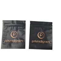 Pochette personnalisée transparente pour aligneurs dentaires avec fermeture éclair réutilisable, emballage plat en plastique transparent pour aligneurs dentaires et dentifrice blanchissant
