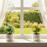 Chinesisches Neujahr Büro- und Heimdekoration 7 Mini-Sonnenblumen Künstliche Plastikblumen für Hochzeit Weihnachten Zuhause/Büro