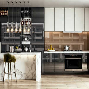 Système de <span class=keywords><strong>cuisine</strong></span> BALOM, style décontracté, tons naturels frais, armoires de <span class=keywords><strong>cuisine</strong></span>, rangement ouvert, <span class=keywords><strong>four</strong></span> encastré, <span class=keywords><strong>micro</strong></span>-<span class=keywords><strong>ondes</strong></span>, appartement, <span class=keywords><strong>cuisine</strong></span> résidentielle - Product Image 2