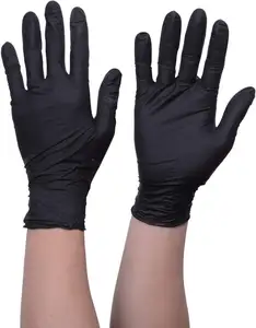 Gants en nitrile noir vente en gros gants en nitrile sans poudre utilisation multi-scénarios