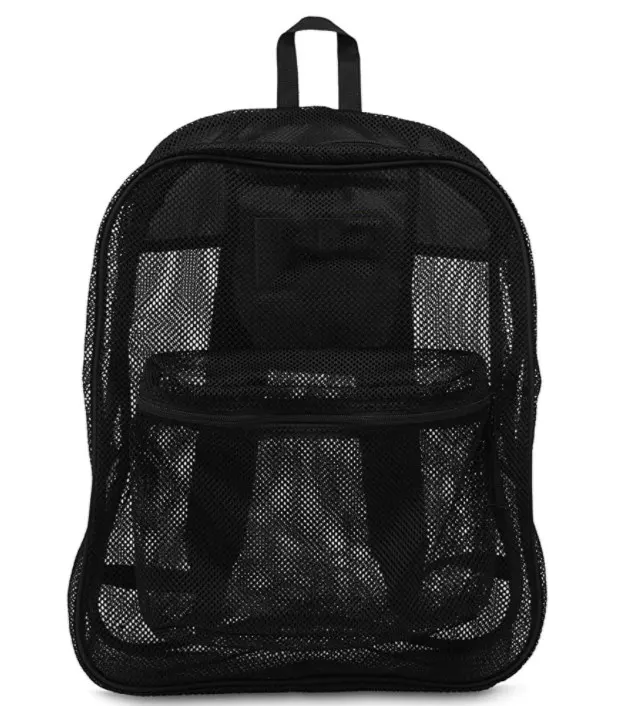 OEM&ODM 2021 New Fashion Mesh Backpack Beach Backpacks Swim Mesh Bag Transparent Customized Polyester Girl Women Zipper CN;FUJ