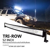 22 32 42 52 pouces 2 3 rangées 675W 540000LM haute puissance barre lumineuse LED incurvée lumière de travail pour 4x4 camion ATV voiture toit tout-terrain lumière de travail