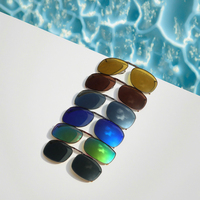 Lunettes de soleil à clipser avec logo personnalisé de qualité supérieure pour hommes femmes lentilles polarisées TAC vertes rectangulaires monture métallique réglable confortable