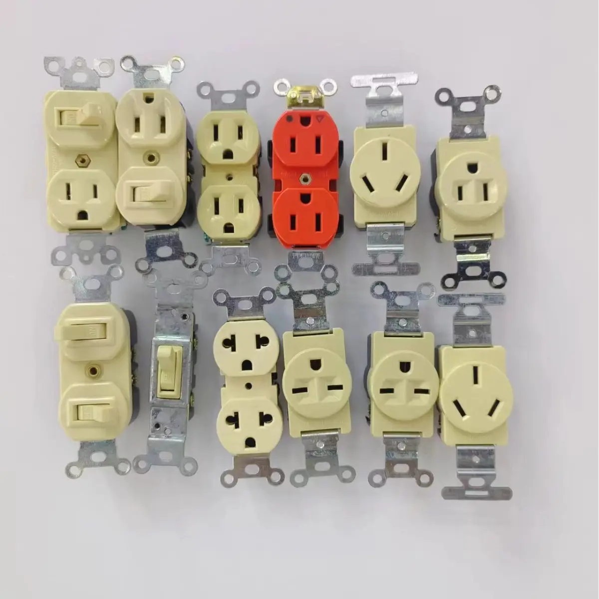 Orange Hospital Grade Duplex Receptacle America 20A 125V Electric Outlet Socket Wall Switch Electrical Power Socket