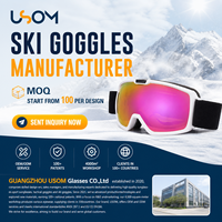 Vente en gros de lunettes de snowboard tendances personnalisées pour adultes à verres cylindriques lunettes de ski pour la neige
