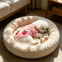 Vêtements pour animaux de compagnie à la mode, pull en tricot à pois pour chien, col roulé en dentelle, chaud pour l'hiver