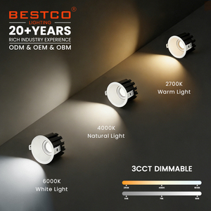 Faretto da <span class=keywords><strong>Incasso</strong></span> Moderno Rotondo IP44, Foro da 75mm, Antiabbagliamento, Impermeabile, COB 3CCT Dimmerabile 13W, Downlight in Alluminio <span class=keywords><strong>Senza</strong></span> Driver - Product Image 3