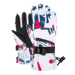 Gants de sport d'hiver DFG1124 en polaire thermique 360 degrés, manches longues, couleurs tendance avec paume en cuir PU - Product Image 4