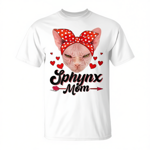 Camiseta Sphynx Mom Cat Lover de manga corta con cuello redondo y estampado digital, regalo del día de la madre para mujer - Product Image 2