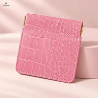 Pochettes à bijoux en PU gaufré crocodile 8x8cm avec fermoir à ressort pour bagues, boucles d'oreilles et colliers