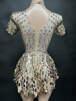 NOVANCE-Robe de soirée de luxe à paillettes dorées à col haut, robe d'anniversaire sexy pour fête, tenue de danse, or et dubaï, 2023