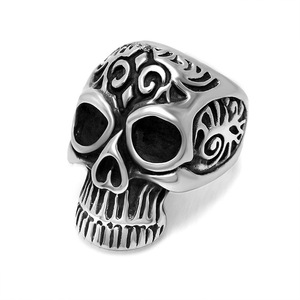 สไตล์ย้อนยุคแหวนกะโหลกนูนเหล็กไทเทเนียมเครื่องประดับแฟชั่นบุรุษ SA884 - Product Image 1
