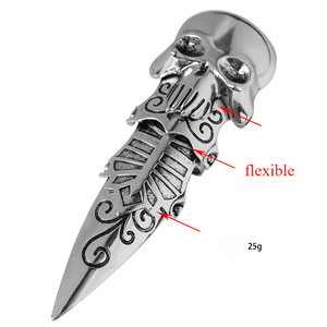 Punk Moda Gotik Kafatası Zırh Yüzük Erkekler için Abartılı Yüzükler Parti Ortak Takı Aksesuarları - Product Image 4