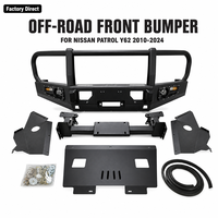Pare-chocs avant en acier avec plaque de protection pour Nissan Patrol Y62 2010-2024, barre de protection pour treuil, accessoires 4x4 tout-terrain pour SUV