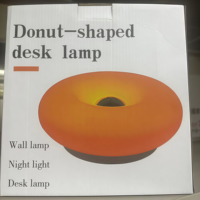 Lampe de nuit moderne minimaliste en forme de donut, décoration murale vintage sur le thème de la crème, lampe d'ambiance pour chambre à coucher, lumière décorative.