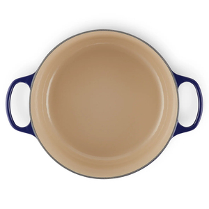 Casserole en fonte émaillée de 22 cm, couleur indigo, antiadhésive, 3QT, avec couvercle en céramique, écologique, compatible gaz, de Bright Houseware - Product Image 4