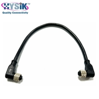 Kabel M12 Abu-abu Kustom 2 3 4 5 6 8 12 Pin Konektor Overmolded Male Female Cordset dengan Kabel Terlindung Berkode