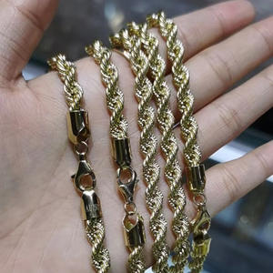 5,5-6mm Stärke Reine 18 Karat <span class=keywords><strong>18ct</strong></span> <span class=keywords><strong>Gold</strong></span> Kette Au750 Ketten Schmuck DIY Halskette Armband Ohrring Zubehör Kette - Product Image 2