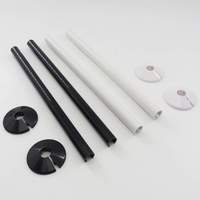 Cache-tuyaux de radiateur noir pour maison, lot de 2, 200 mm de long, pour tuyau de 15 mm, fixation par clip pour chauffage central